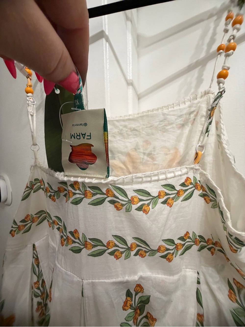 FARM Rio White Maxi Dress with Yellow Floral Print - Picture 9 of 9